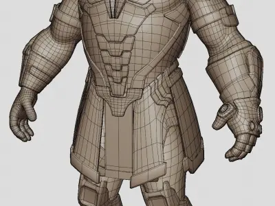 Thanos in gold costume Low-poly 3D model