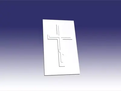 headstone cross on coverplate 3D model