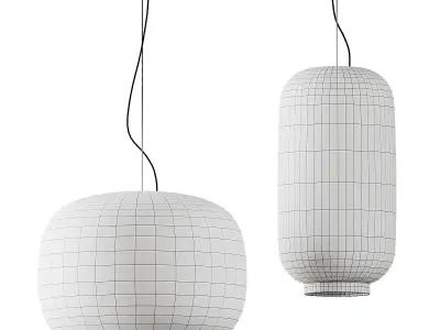 Chouchin 1 and 2 White Pendant from Foscarini 3D model