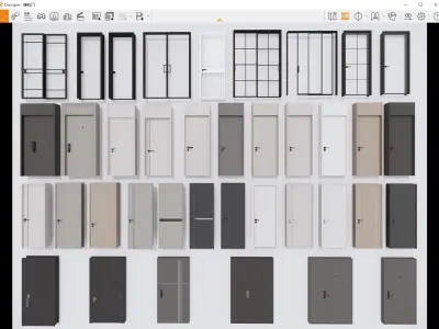 Door Modern bedroom-door-entrance door-wooden door 3D model