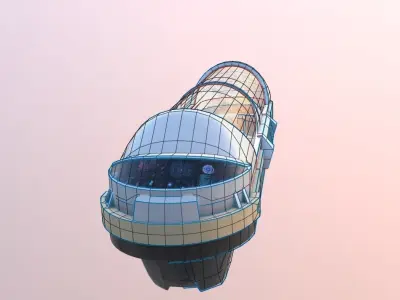 sci-fi spaceship sleeping pod Low-poly 3D model