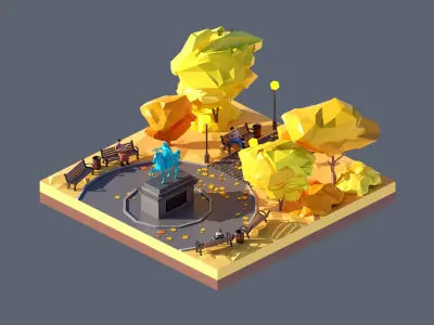 land 48A Low-poly 3D model