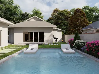3D Exterior Scene 3D model design garden and landscape 3D 3D model 10