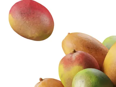 Mango - 6 models Low-poly 3D model