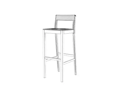 Sit Barstool Wooden Seat 3D model