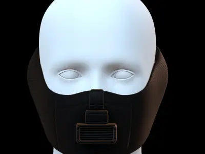 Gas mask helmet 3d model scifi Low-poly  Low-poly 3D model