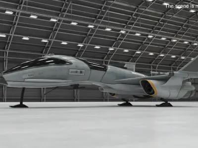 Futuristic Fighter Spaceship 3D model