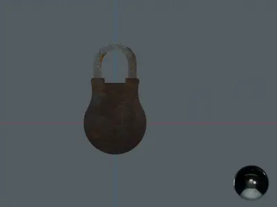 Rusty Basic Lock Low-poly 3D model