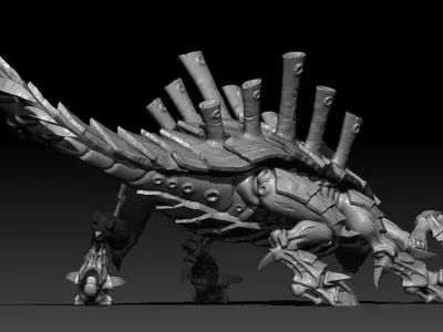 Ankylofex creature with claws 3D print model