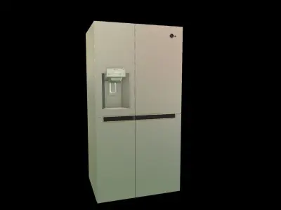 LG side by side Refrigerator Low-poly 3D model