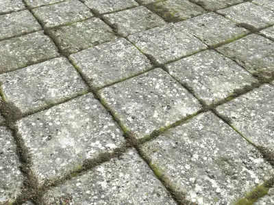 Old stone floor plates seamless PBR 1 Texture