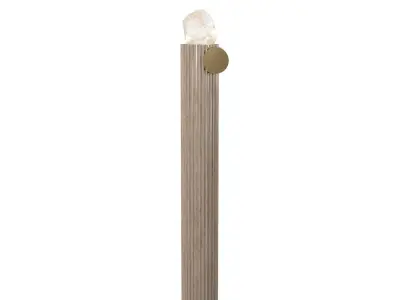 Contemporary Stone Floor Lamp with Crystal Top and Brass Accent 3D model