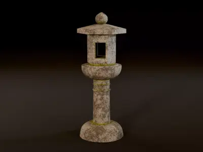 Japanese Stone Lantern Low-poly 3D model