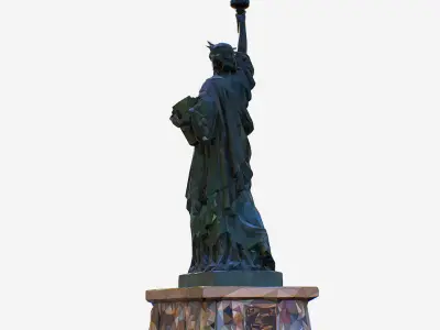 Low Polygon Art Style Liberty Statue Low-poly 3D model