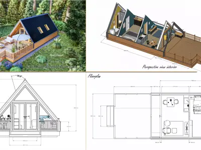 A frame Ara 40m2 3d model  basic plans  3D model
