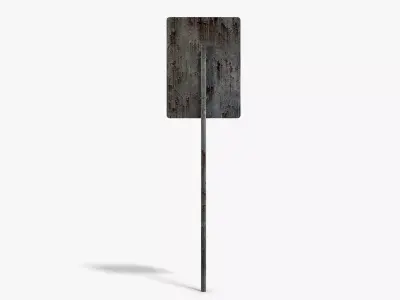 Damaged Toilet Info Sign Low-poly 3D model