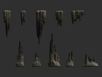 Cave Rock Pack 1 - Light Low-poly 3D model