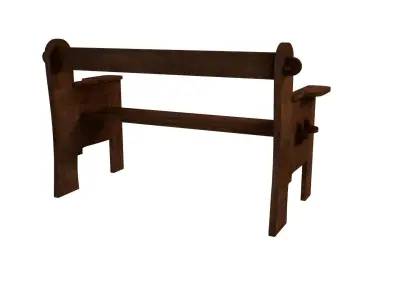 Swedish Pine Sofa Chair 1970s Low-poly 3D model