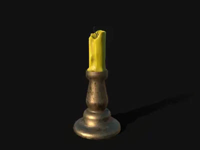 candle 3d model low poly Low-poly 3D model
