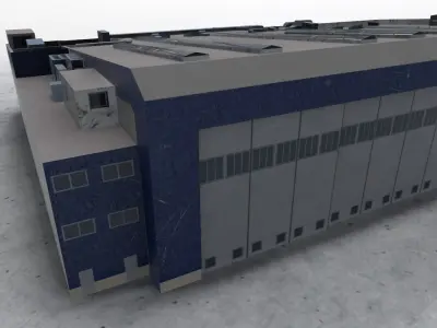 LBSF Hangar 3 Low-poly 3D model