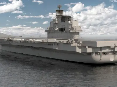  Russian Aircraft Carrier Warship Kuznetsov Rigged 