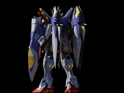 XXXG-00W0 Wing Gundam Zero Low-poly 3D model