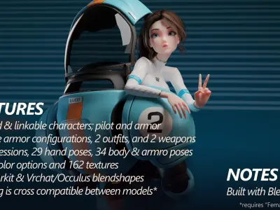 SERAPHIM TROOPER GIRL for Blender Low-poly 3D model