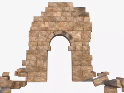 Ruin Volubilis Arc Low-poly 3D model