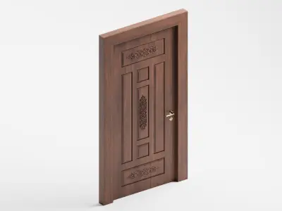 Traditional Wooden Door - Classic Design 3D model
