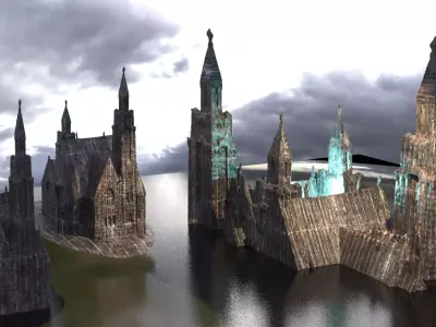 Romanian town Fantasy version 3 3D model