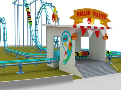 Roller Coaster 3D model