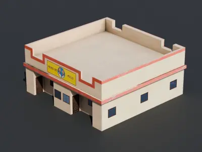 Restaurant Inspired By Los Pollos Hermanos Game Ready Low Poly Low-poly 3D model