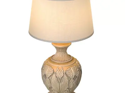 Rustic Solid Wood Table Lamp Rural Provence Bedroom Lamp 3D model