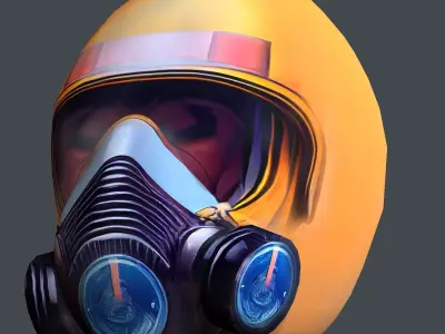 Gas mask helmet scifi Low-poly character art game space Low-poly 3D model shop