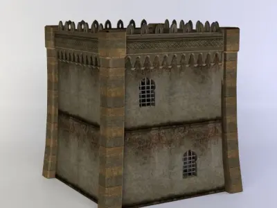 Building dungeon tower Low-poly 3D model