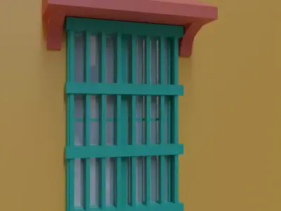 Low poly window 1 Cartagena Low-poly 3D model
