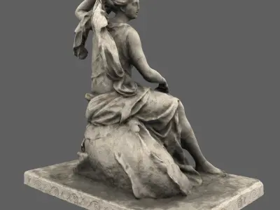 statue of woman holding child Low-poly 3D model