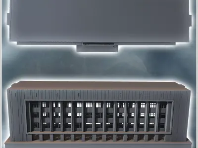 Soviet Russian administrative building on platform with central  3D print model