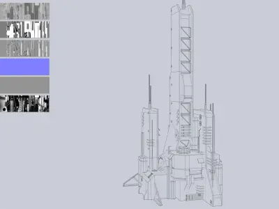 Futuristic building Low-poly 3D model purchase