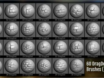 Wall Maker 120 ZBrush Brushes 3D model