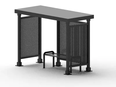 Bus Stop V1 Low-poly 3D model