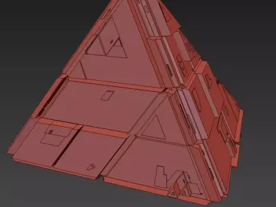 Sci Fi Pyramid Shape Triangle Low-poly 3D model