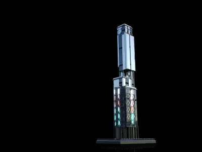 Futuristic Future Modern City Building Skyscraper 19 3D model