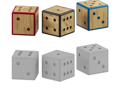 Wooden cubes 3D model