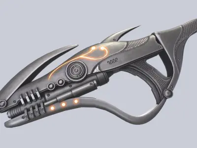 Alien blaster Low-poly 3D model