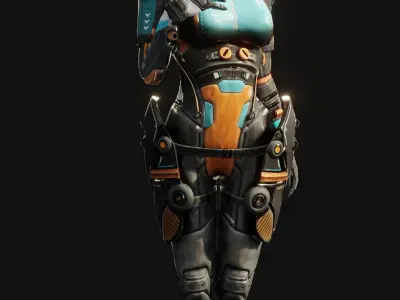 Sci-Fi Pilot - Ashley Low-poly 3D model