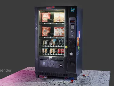 Vending machine worn out lowpoly  Low-poly 3D model