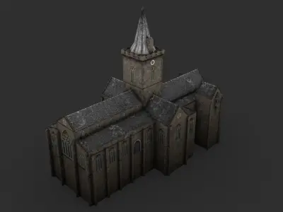 Church St Johns Kirk in Perth Low-poly 3D model