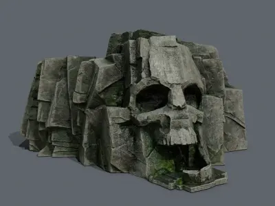 Skull Rock Low-poly 3D model 15