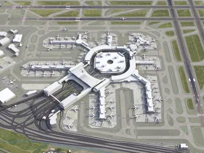 San Francisco - International Airport - SFO Low-poly 3D model